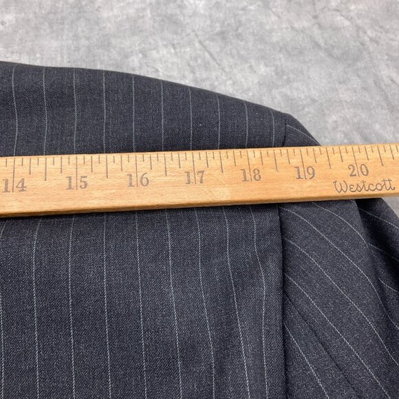 Brooks Brothers Blazer Men 40L Gray White Pinstripe Super 110s Wool VTG - Picture 7 of 14